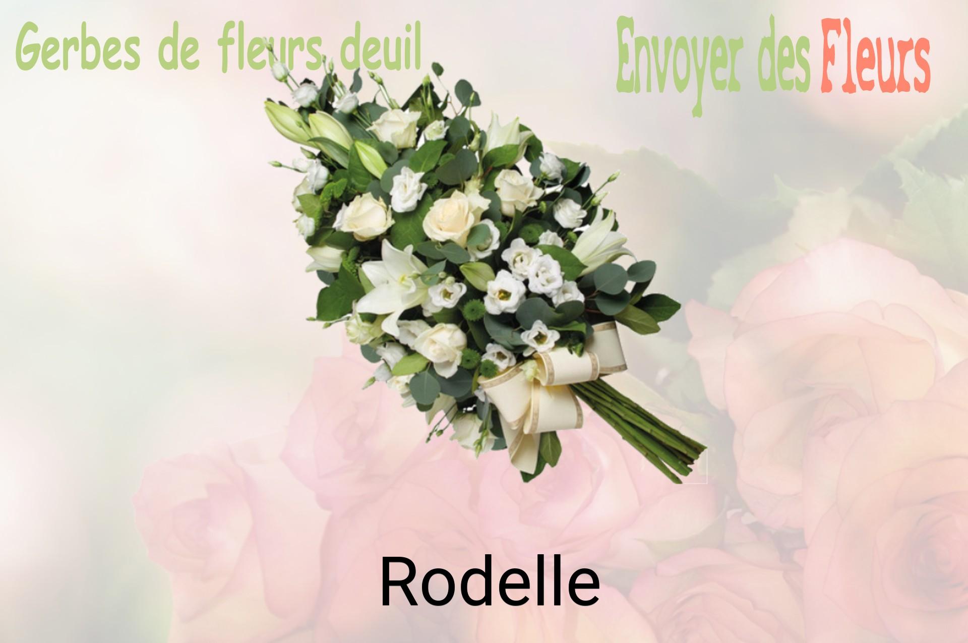 Gerbe de fleurs de deuil livrée à Rodelle